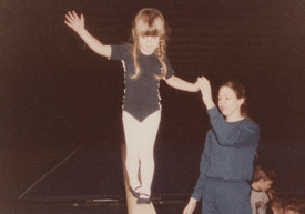 Olympic Mogul Skier and Professional Photogapher Hannah Hardaway as a young girl doing her first love gymnastics.